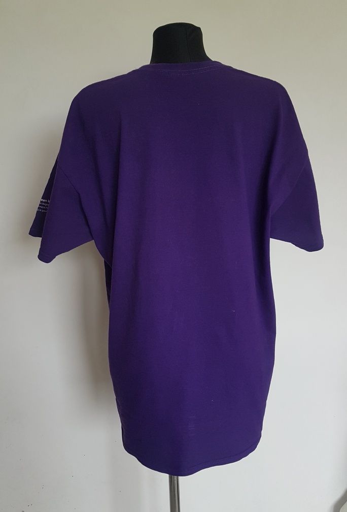 Fioletowa koszulka bluzka z nadrukiem t-shirt męska XL