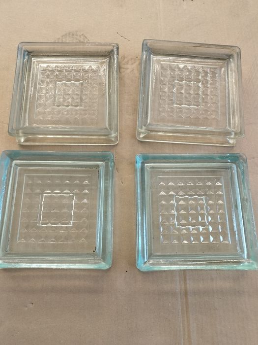 Luksfer szklany  PRL 20 x 20 Popielniczka PRL