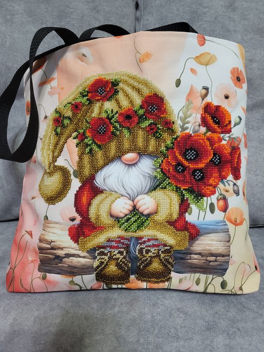 Сумка -шоппер вишита бісером