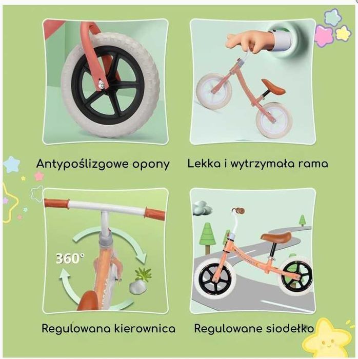 Rowerek Biegowy dla Dzieci – Lekki, Regulowany i Bezpieczny WYSYŁKA