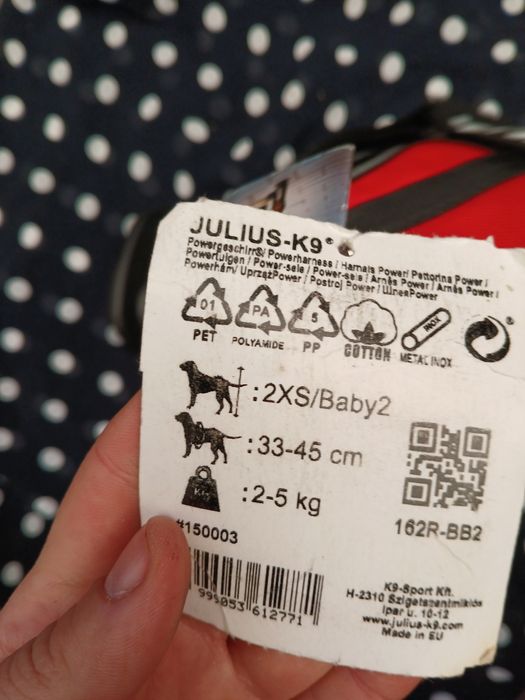 Szelki dla psa julius k9 2xs Baby