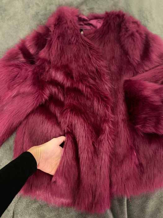 Еко шубка гарного рожевого кольору