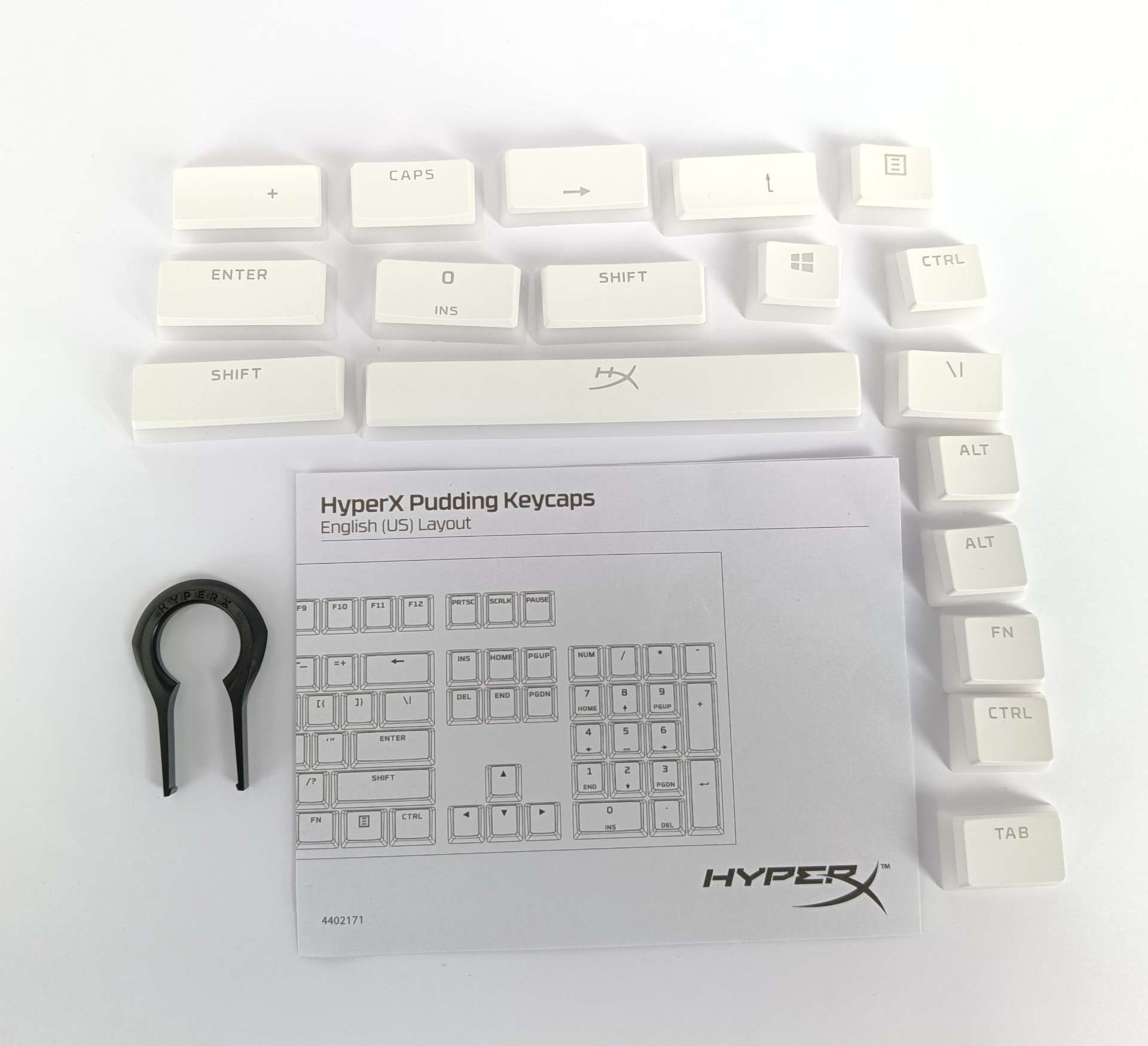 Klawisze do klawiatury Pudding Keycaps białe