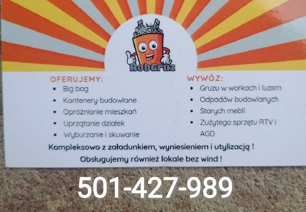 NAJTAŃSZE WYNOSZENIE WYWÓZ gruzu i odpadów remontowych workach i luzem