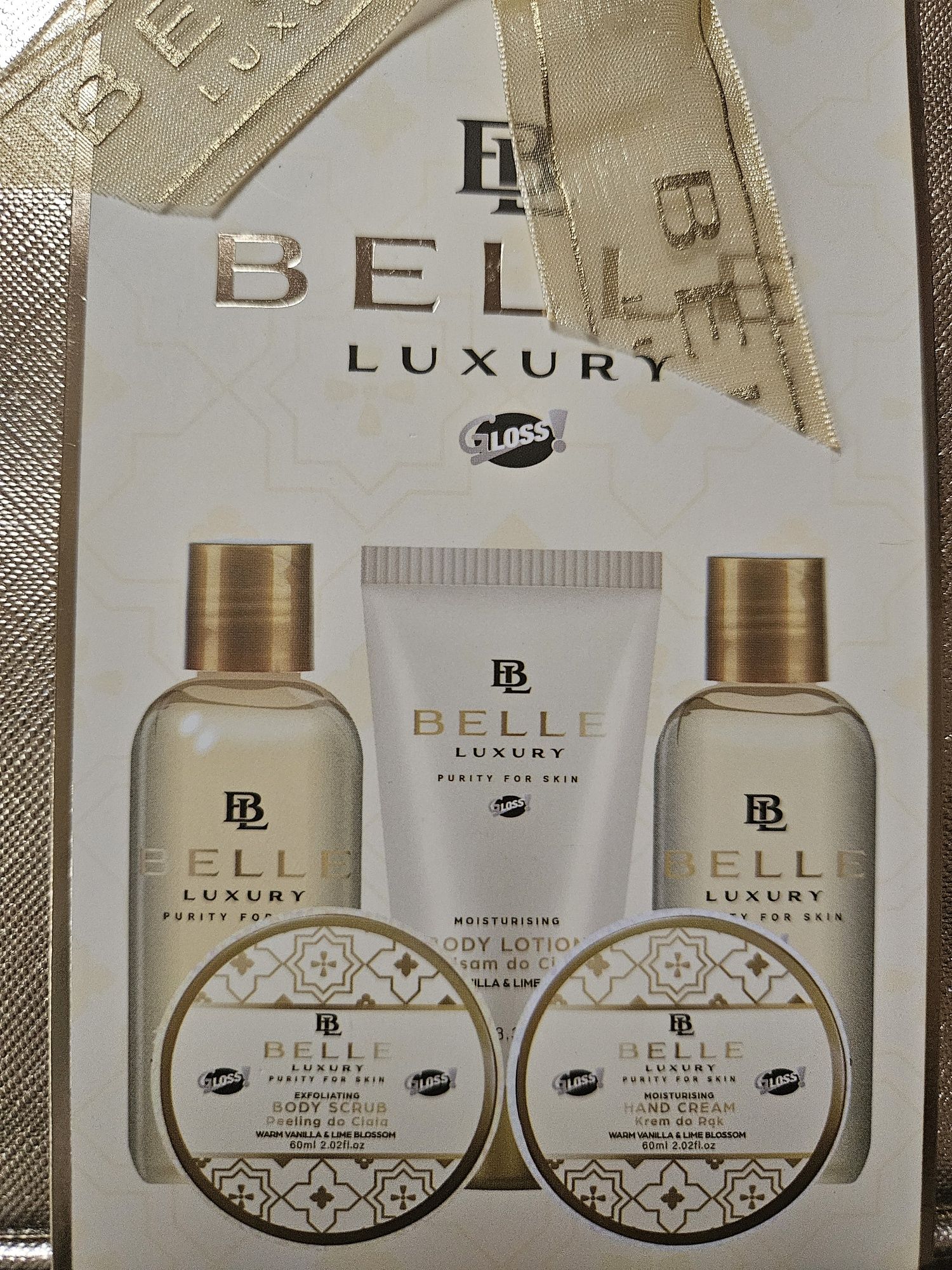 Gloss belle luxury zestaw kosmetyków wanilia i kwiat limonki