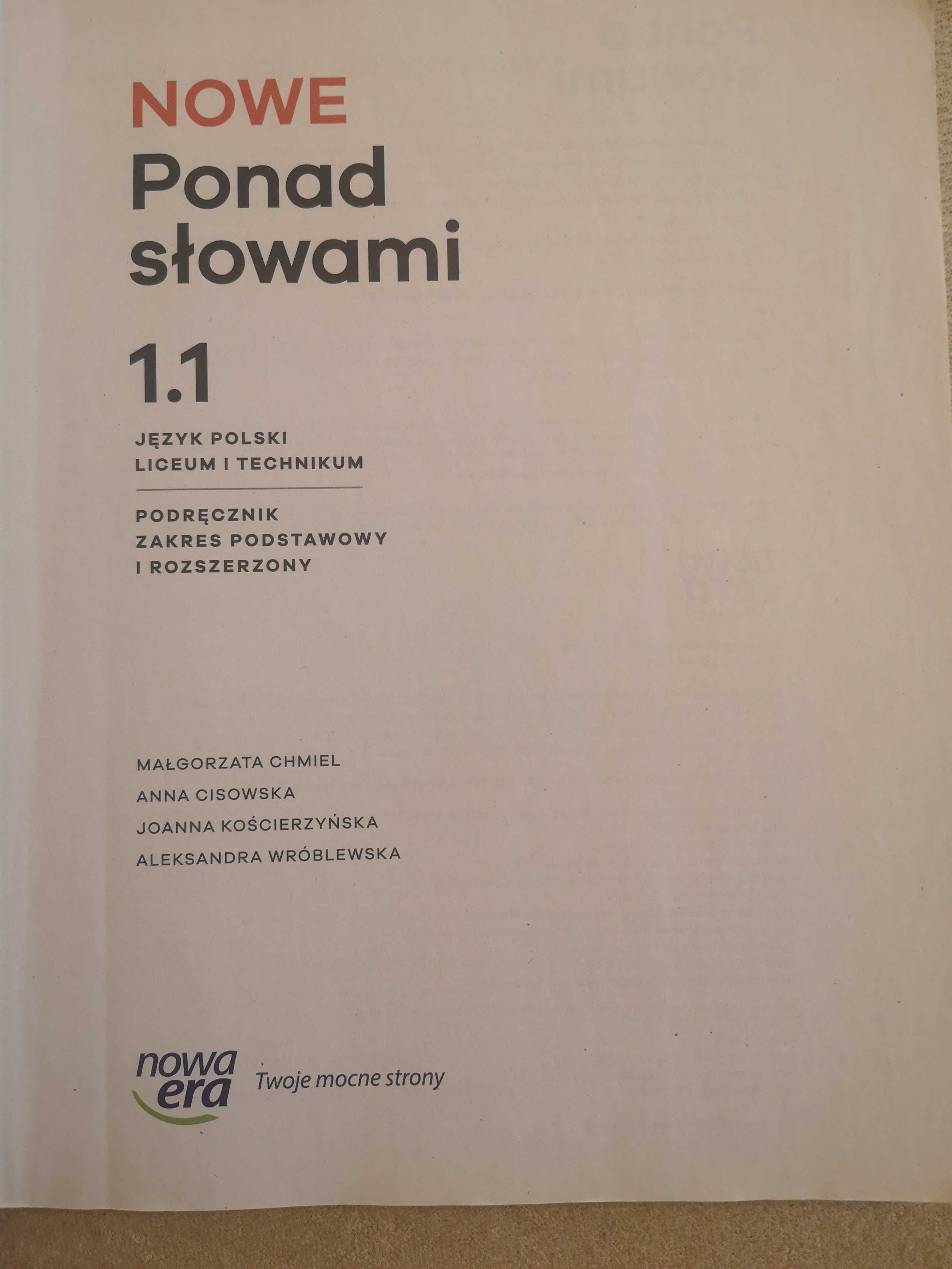 Nowe Ponad słowami 1.1  klasa 1