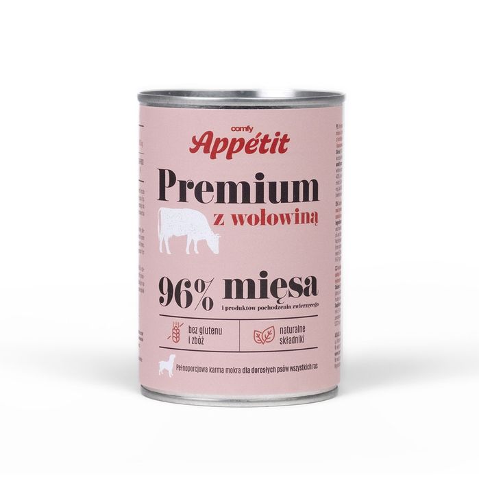 Comfy Appetit Mokra Karma dla Psów w Puszce 400g Premium Wołowina