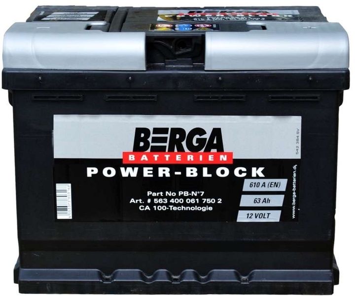 Автомобільний акумулятор BERGA Power Block 63А Єв (-/+) (610EN)