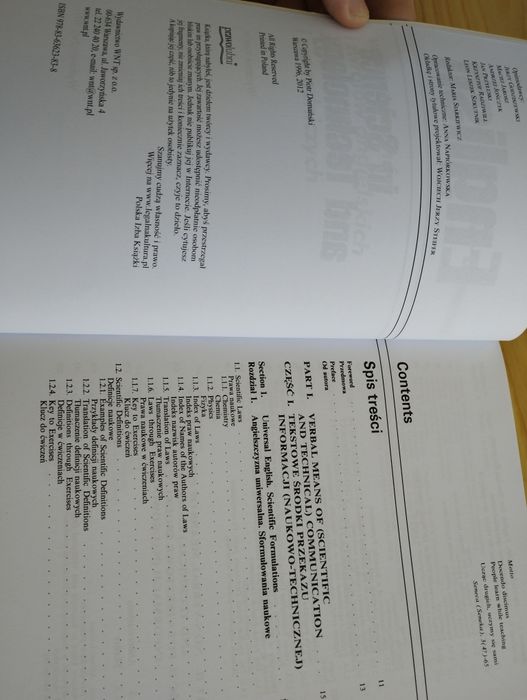 English in science and Technology - wybór specjalistycznych terminów