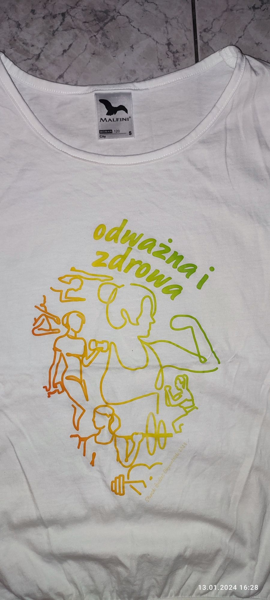 Koszulka T-shirt rozm. S odważna i zdrowa idealna na ćwiczenia