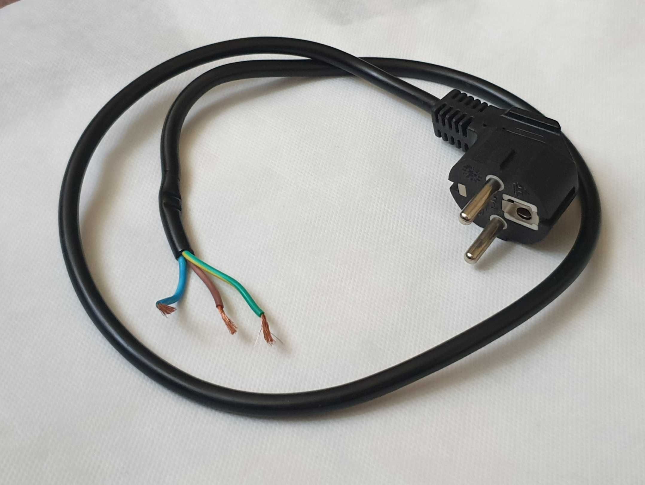 Kabel zasilający tzw. świnka kabel 3x075 mm²  70 cm miedziany+wtyczka