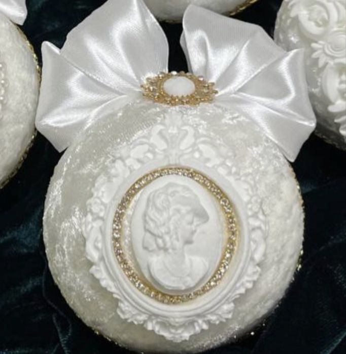 Розкішні білі ялинкові прикраси, преміум класу