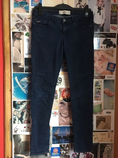 hollister co navy jeansy super skinny rurki 5r 27/31