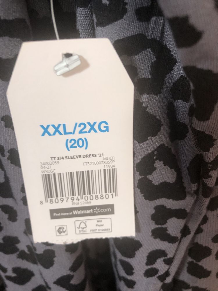 Dzianinowa sukienka wzór zwierzęcy centki Time and Tru xxl casual