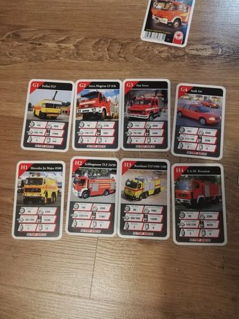 Karty do gry pojazdy strażackie wóz strażacki pojazd straż pożarna