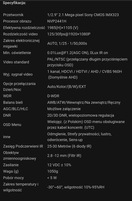 VTVISION vahc-s46dhd камера відеоспостереження 
VAHC-5460HD 

VAHC-546