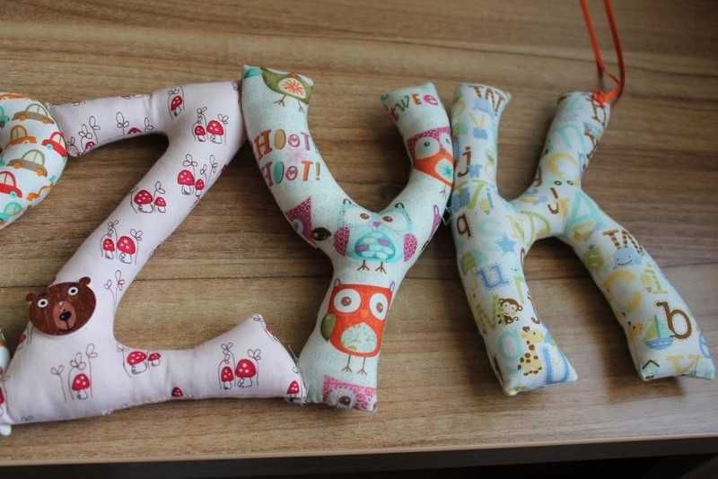 Handmade, rękodzieło, napis, litery z materiału, imię Jerzyk