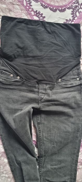 Spodnie ciążowe H&M mama super skinny S szare