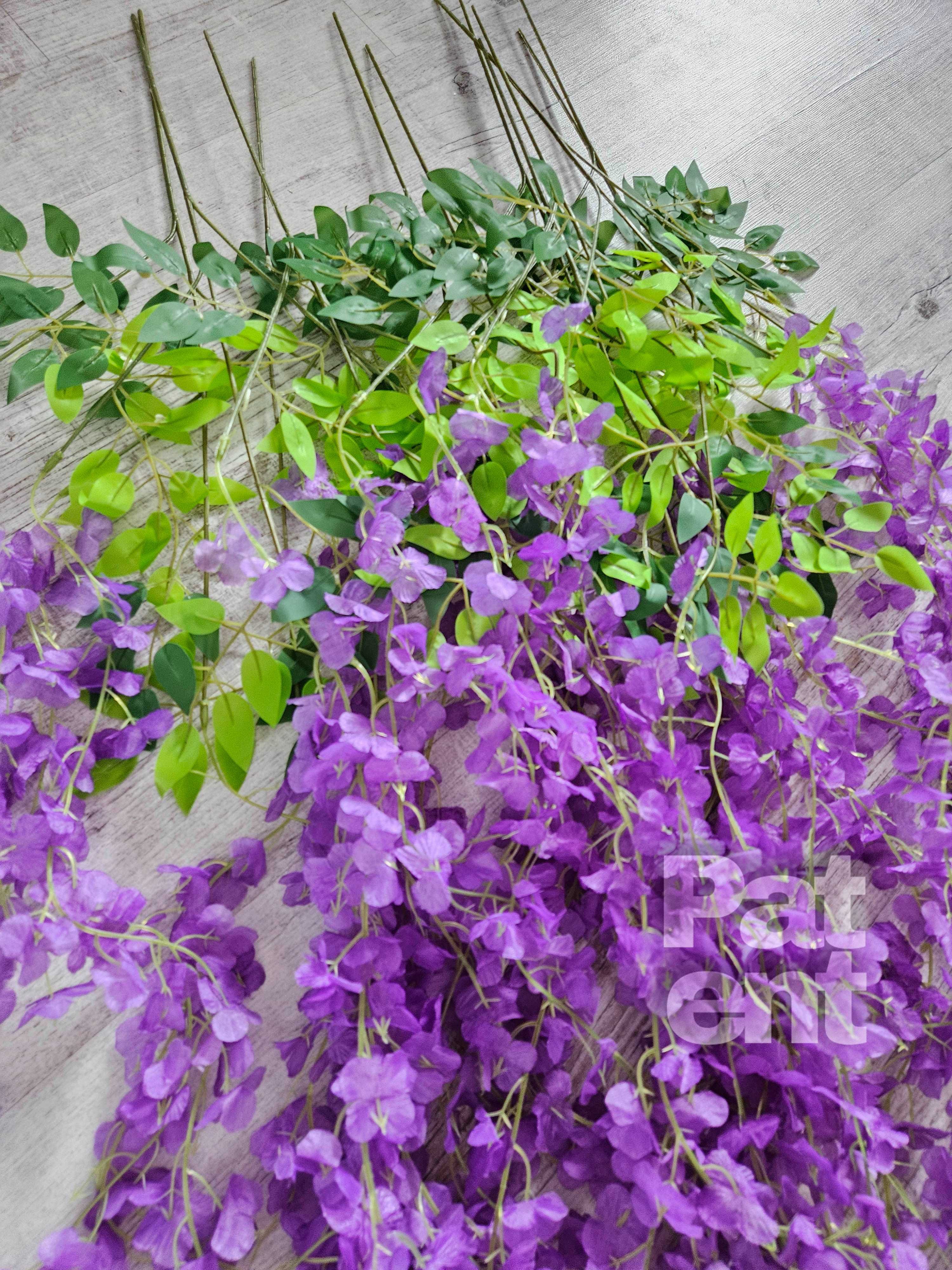 Wisteria fioletowa glicynia sztuczna girlanda dekoracja 12 sztuk