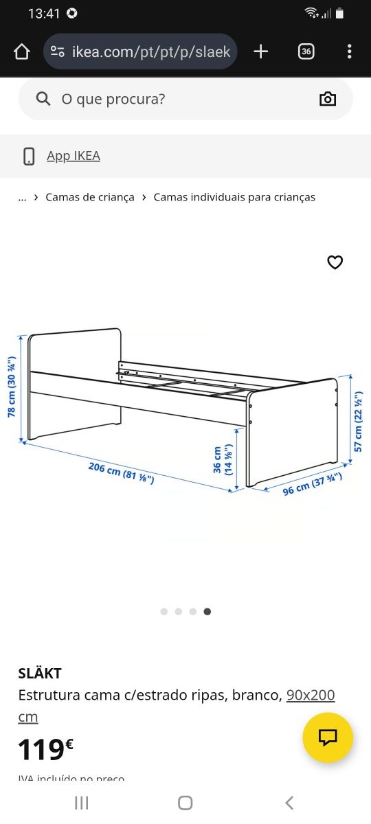 Cama gama Sklat Ikea