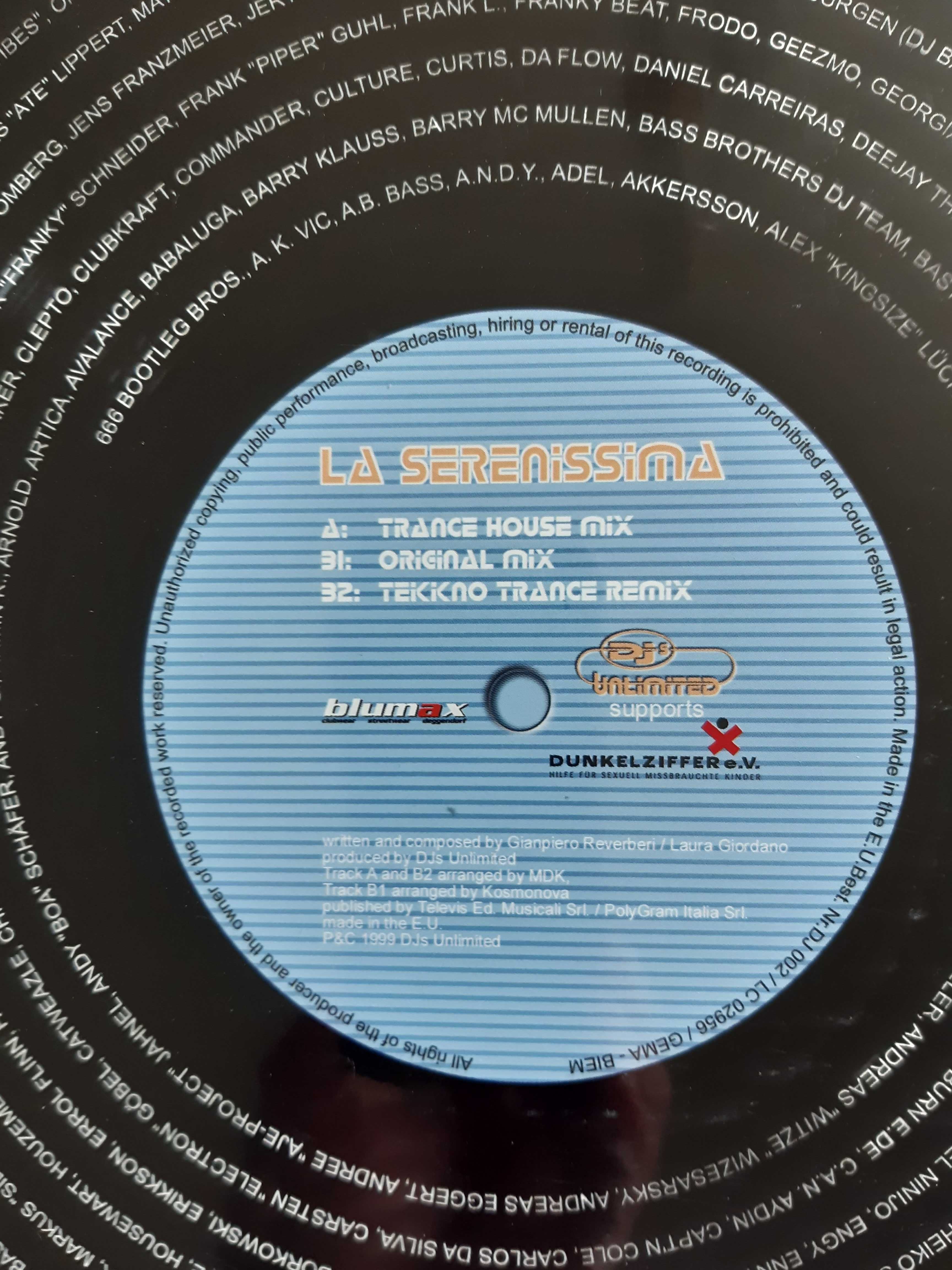 płyta winylowa maxi DJs Unlimited – La Serenissima hard trance