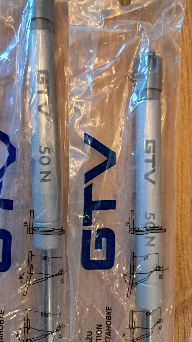 Podnośnik / Siłownik gazowy GTV i Rejs do klap 50N - nowe