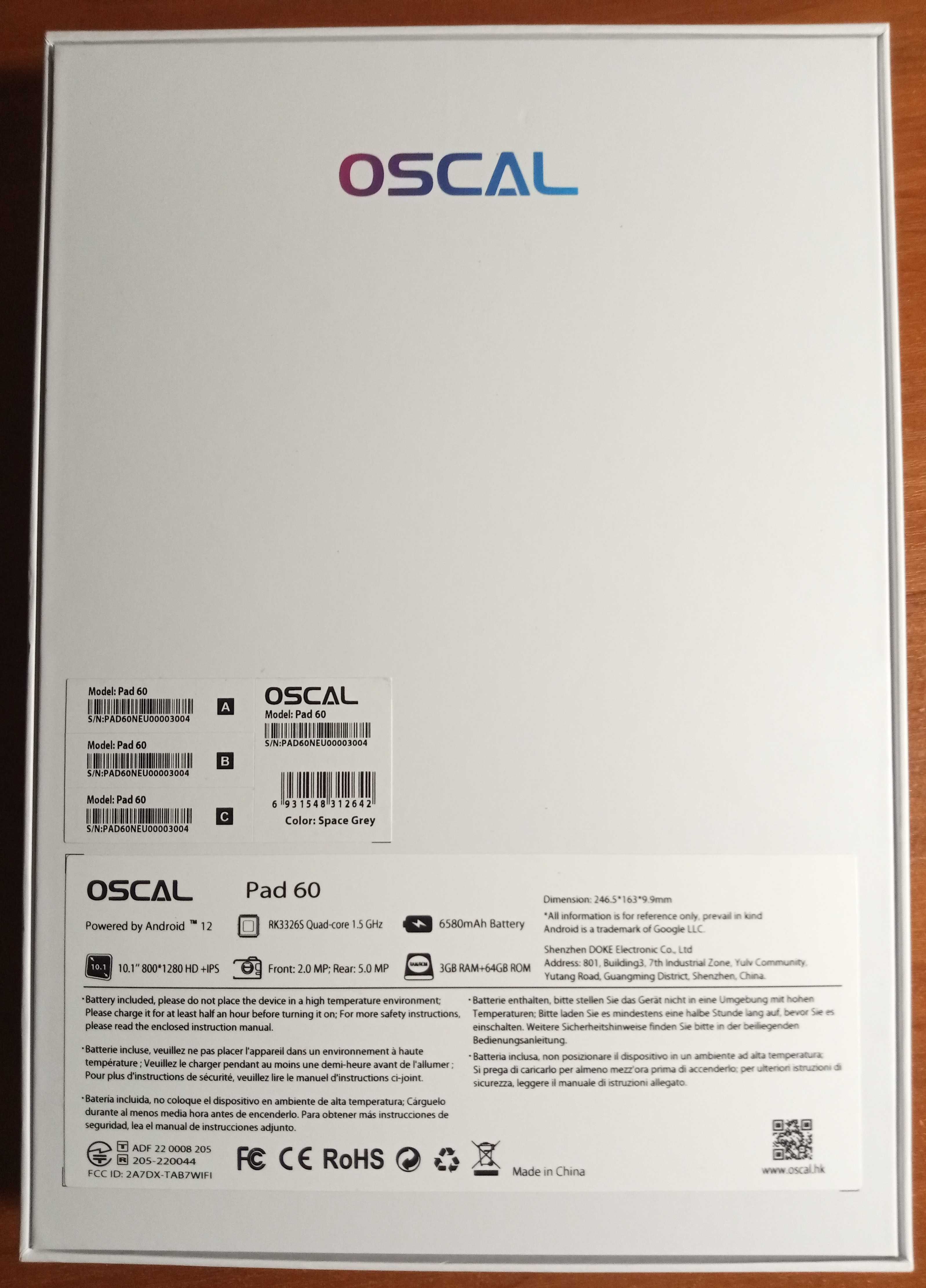 Планшет OSCAL Pad 60