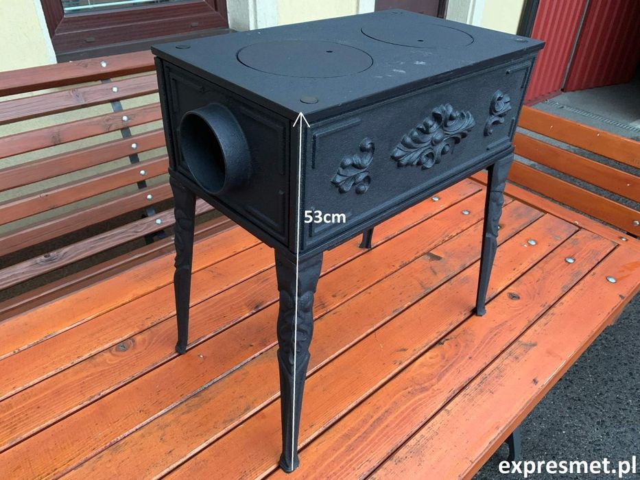 Piec Piecyk Cyganek koza 7kw żeliwny duży kominek koza żeliwna  ogrzew