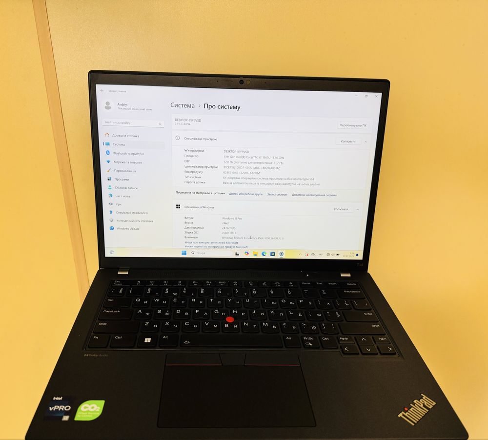 Ноутбук Lenovo ThinkPad T14 Gen 4 i7-1365U/Ram 32GB /SSD 256GB