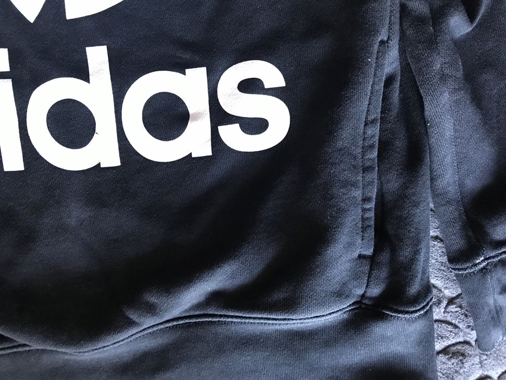 Bluza damska czarna adidas duże logo 36 S