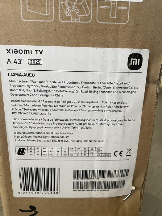 Телевизор Xiaomi TV A 43 (2025) L43MA-AUEU