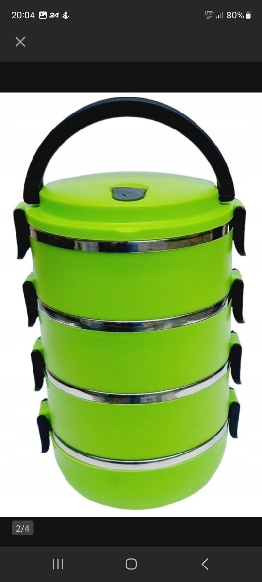 Pojemnik Termos Obiadowy Na Żywnosc MENAŻKA LUNCH BOX CZWORAK 4x0,7L D