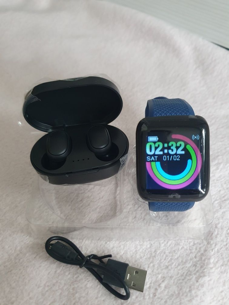 Zestaw zegarek Smart watch plus słuchawki bezprzewodowe