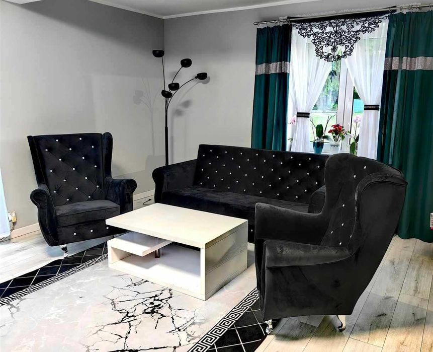 Sofa rozkładana GLamour Kryształ Wersalka Kanapa pojemnik