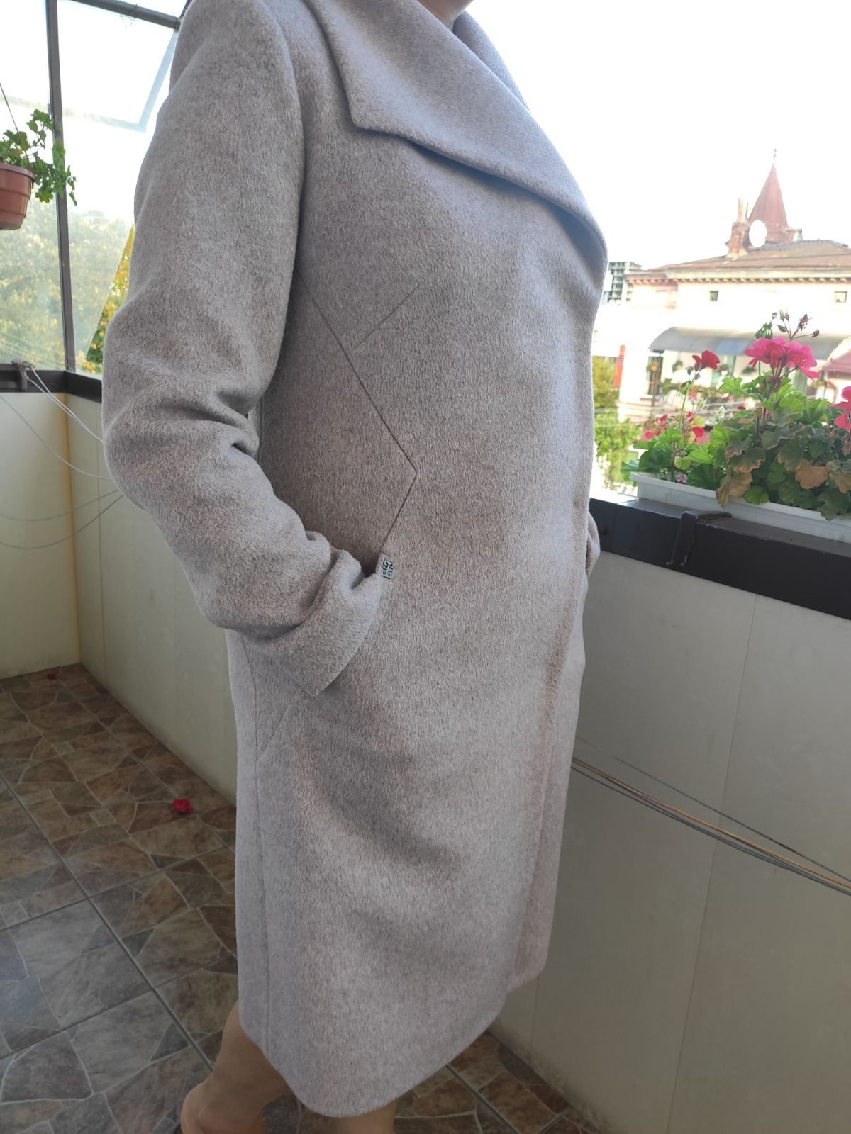Жіночий осінній / зимовий плащ, пальто демісезонне розмір 46 як нове