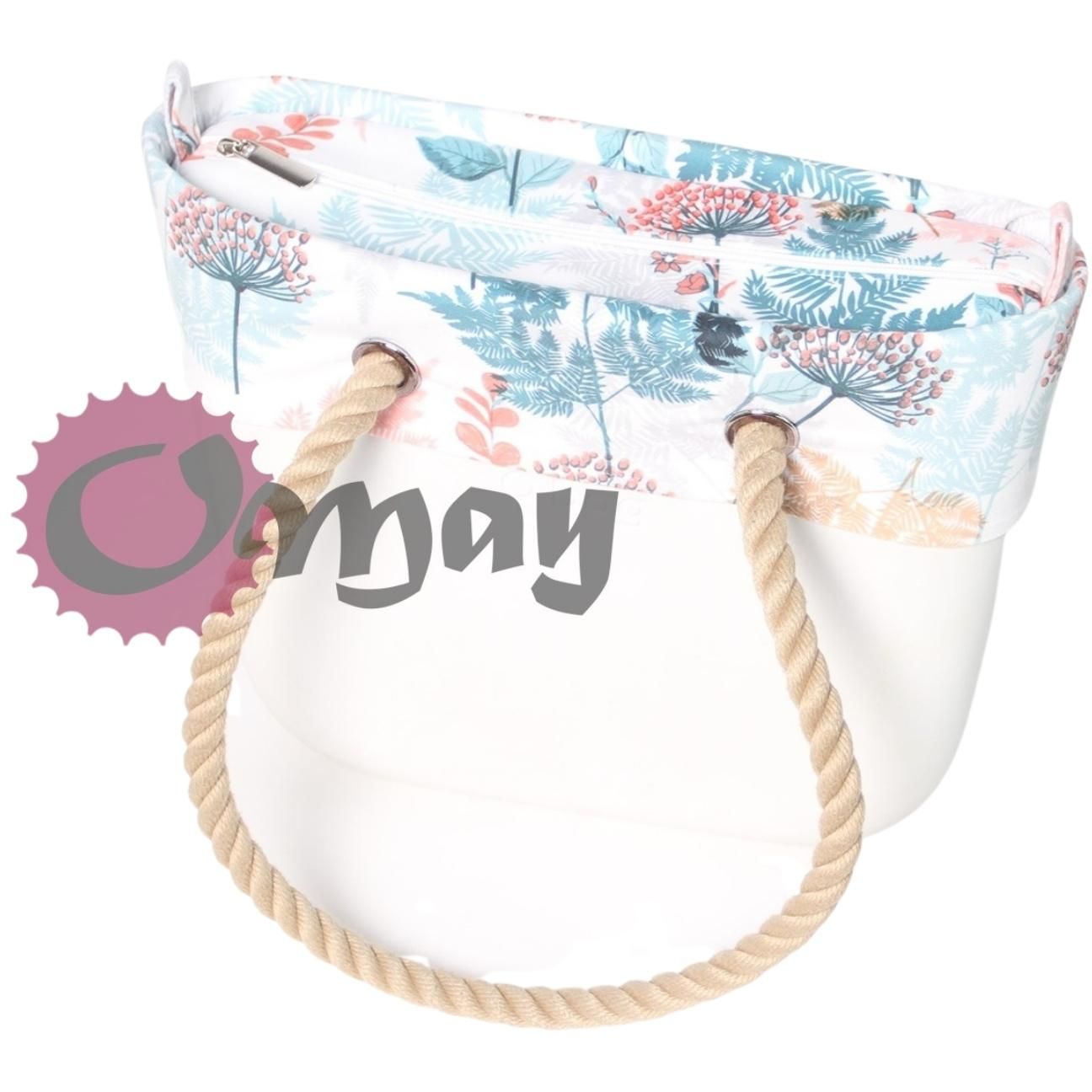Elegancki organizer i opaska do OBAG MINI Welur Kwiaty Cudne OMAY