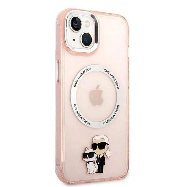 Etui Karl Lagerfeld Iconic Karl&Choupette MagSafe na iPhone 14 - różow