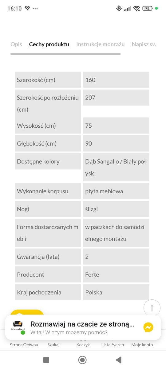 Zestaw mebli, stół, krzesła i stolik kawowy