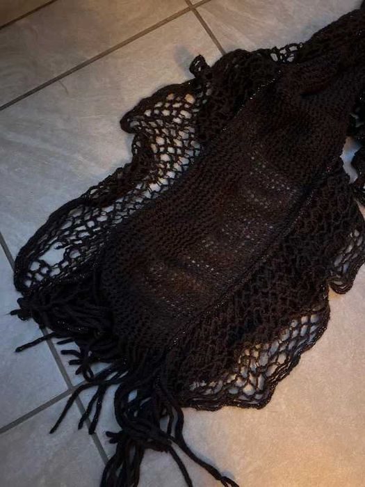 Szalik brązowy pleciony wiosna jesień