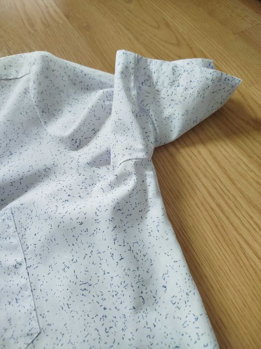 Biała koszula w niebieski lekki wzór, Doraton XL 43/43