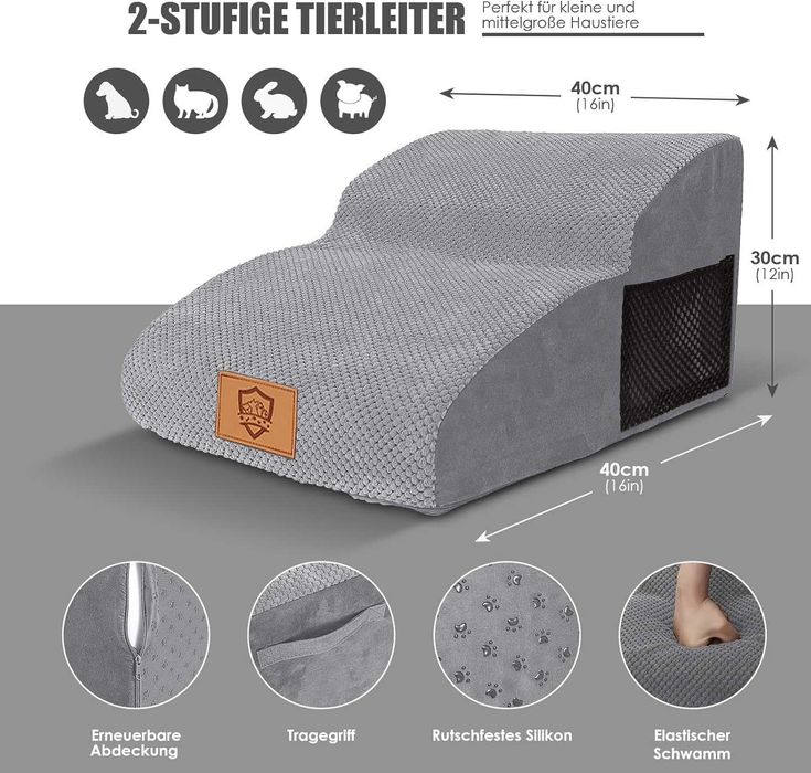 Schody dla małych psów Myiosus 2 stopniowe antyposlizgowe