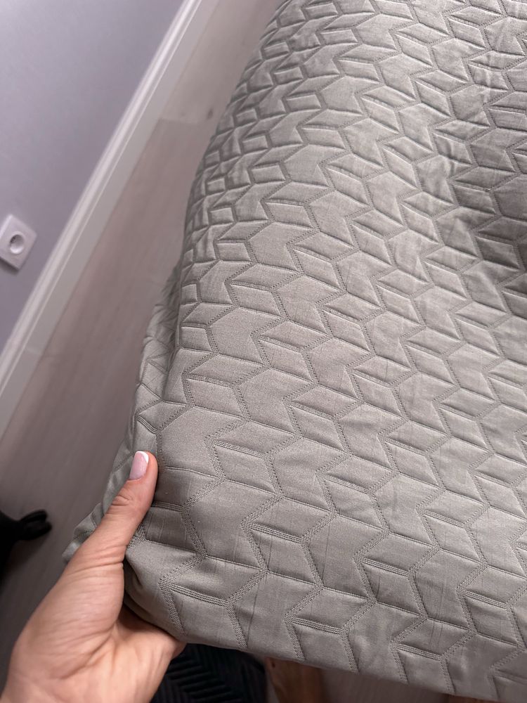 Przecieradło pokrowiec na łóżko narzuta 220 x 260 cm zielona khaki