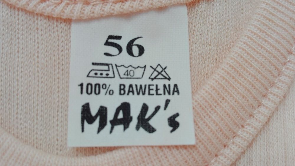 NOWE Body, rozmiar 56 (ramiączka, 100% bawełna)