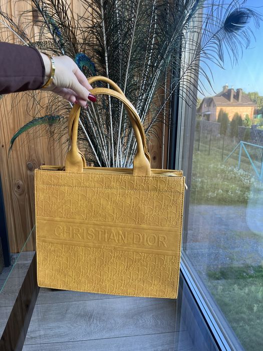 Сумка шкіряна нова Paste чорна та жовте Dior