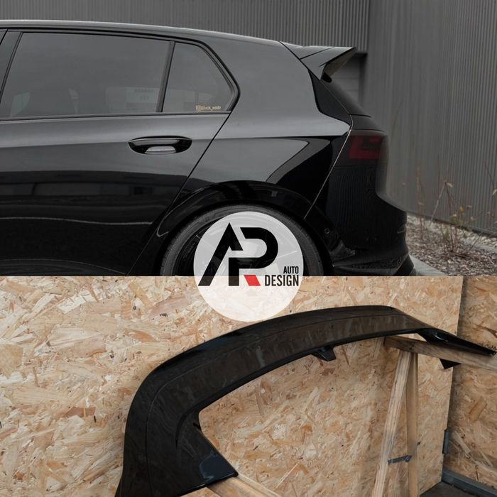 VW GOLF VIII MK8 AILERON SPOILER MALA PERFORMANCE Preto Brilhante