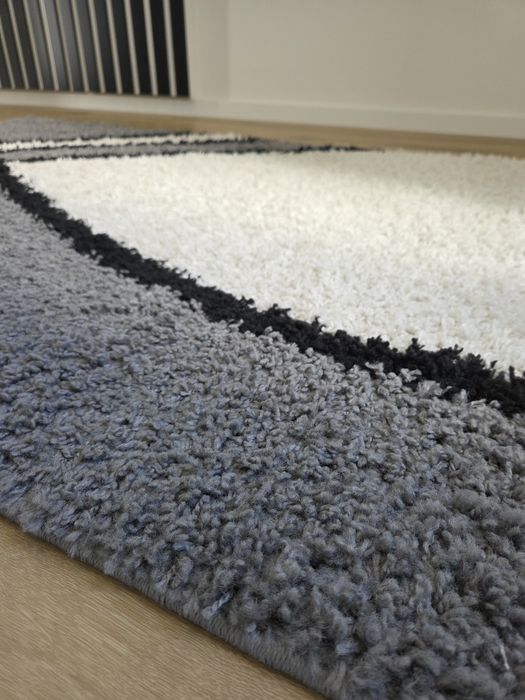 Tapete Hall Entrada 120 x 160 cm branco/cinza