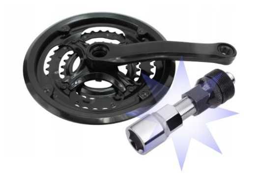 Mechanizm korbowy 3rzędowy z kluczem serwis korba do roweru