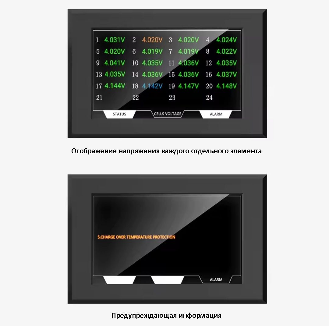 JK BMS LCD 4.3 сенсорний екран JiKong