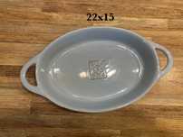 Półmisek ceramiczny błękitny z kwiatkiem