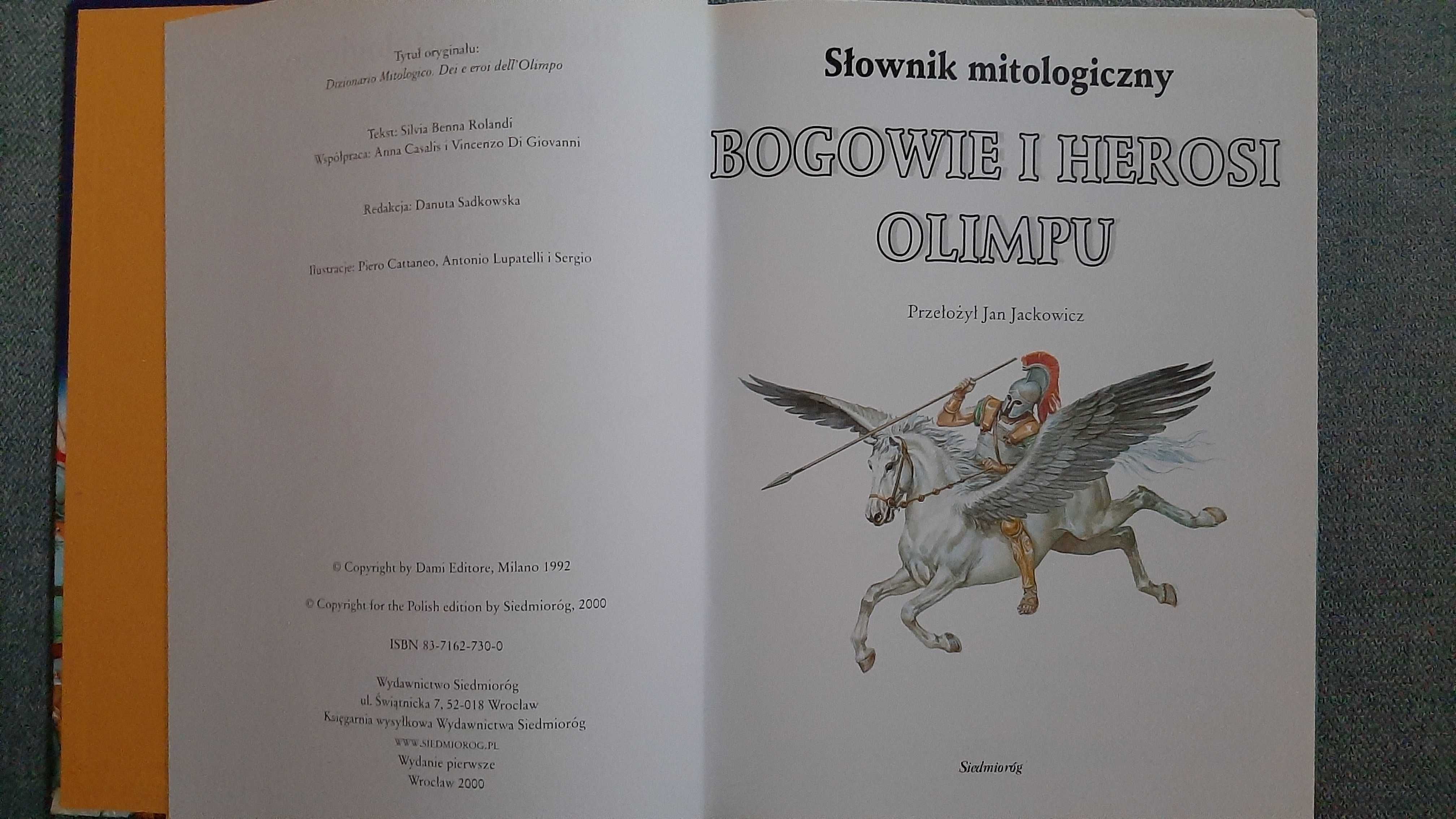 Słownik mitologiczny Bogowie i herosi Olimpu Tony Wolf Sergio Gabaglio